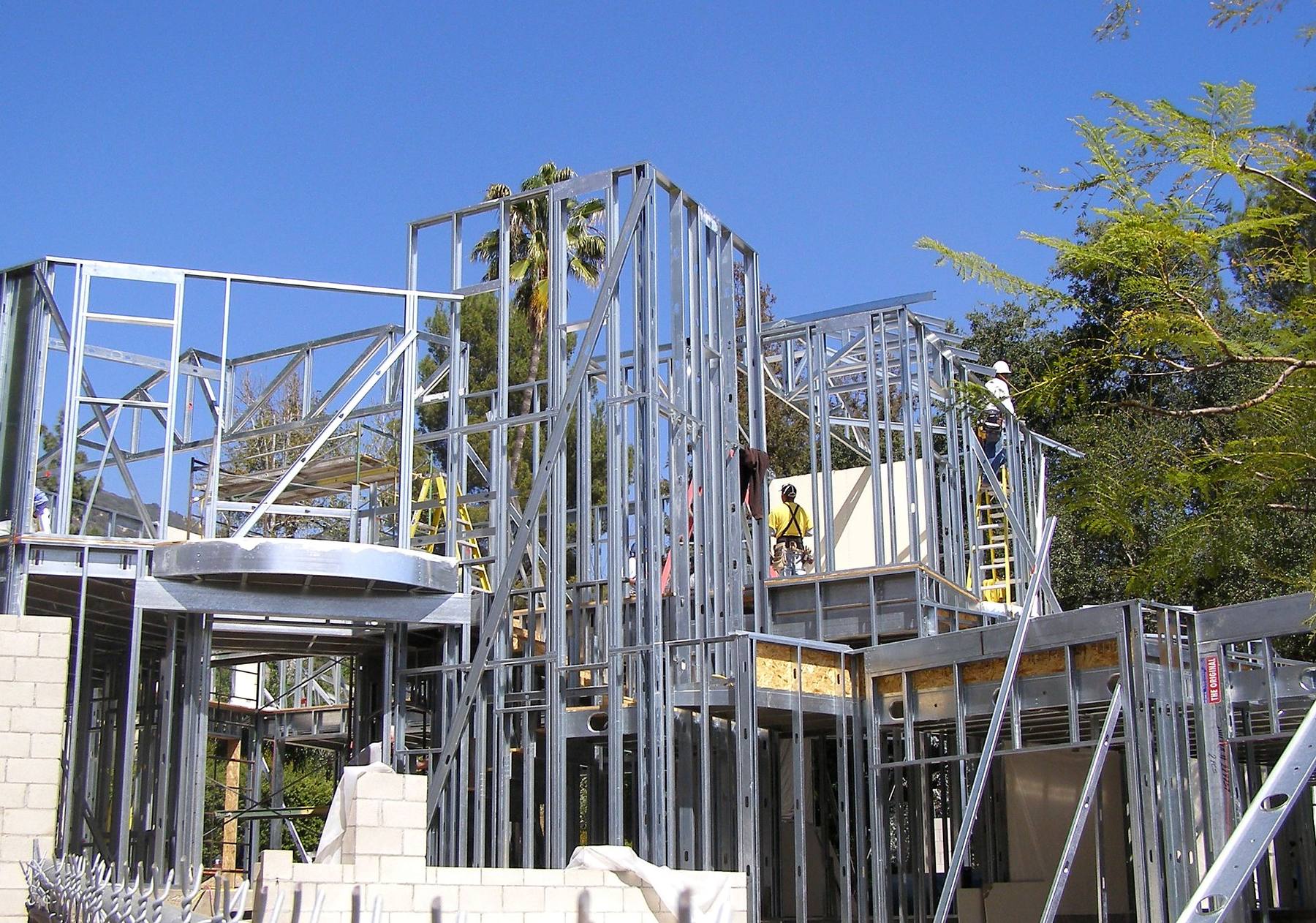Multi-level custom residence framed with cold-formed steel.